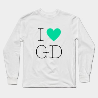 I love GD G-Dragon Big Bang Kpop Design Green Long Sleeve T-Shirt